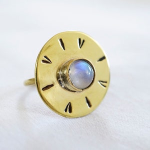 Sundial Moonstone Ring