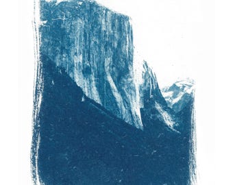 El Capitan Yosemite Cyanotype Print