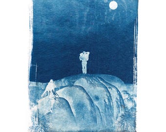 Sun Rise Cyanotype Print
