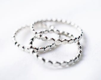 Beaded Silver Ring