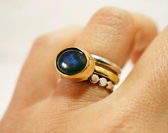 Labradorite Ring Set