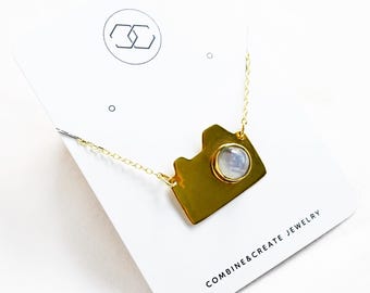 Moonstone Camera Pendant