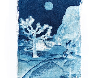 The Seeker Cyanotype Print
