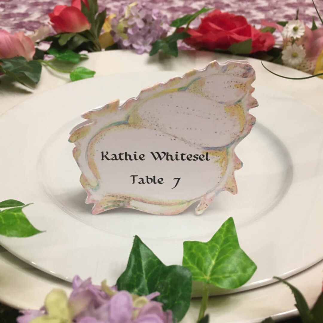 Sea Shell Place Cards Seashell Sea Shell Place Card Etsy