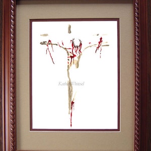 Jesus Print Unframed - Jesus on the Cross - Jesus Painting - Abstract Jesus - Inspirational Art - Crown of Thorns - Jesus Watercolor Print