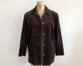 Dark Brown Corduroy Shirt Jacket - 1990s