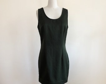 Sleeveless Dark Green Mini-Dress - 1990s
