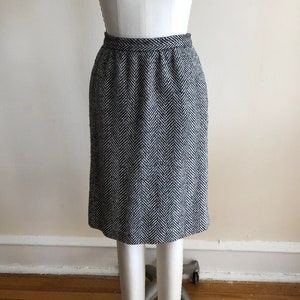 Wool-Blend Herringbone Mini-Skirt - 1980s