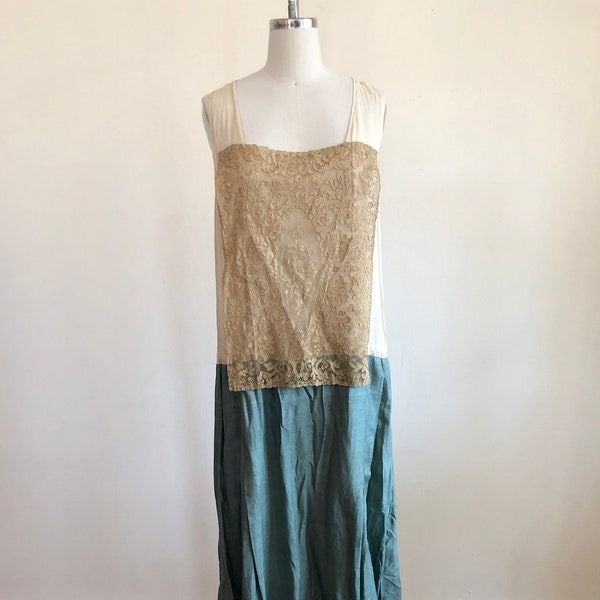 Sleeveless Silk and Cotton Dress - Late 1910s/Early 1920s