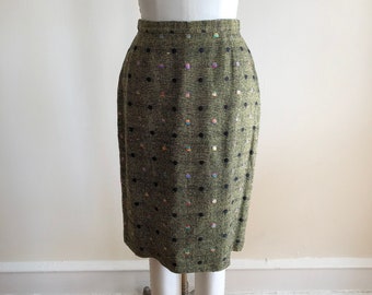 Woven Raw Silk Mini Skirt - 1990s