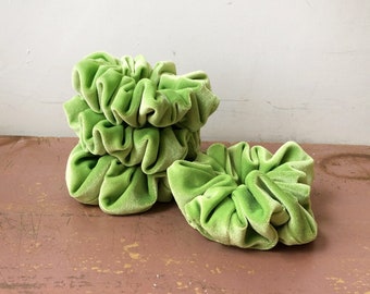 Handmade Lime Green Velvet Scrunchie