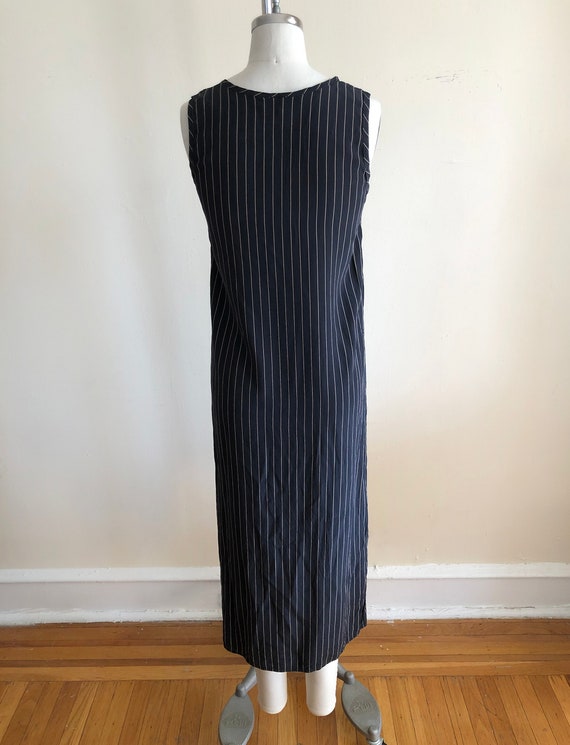 Sleeveless Blackened Tan Pin Stripe Sandwashed Si… - image 6