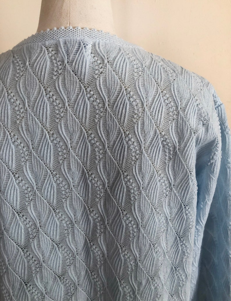 Pale Blue Open Front Cardigan 1960s image 4