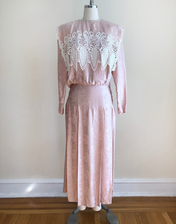 silk damask dress VELOUR DAMASK Crossed BACK MAXI S