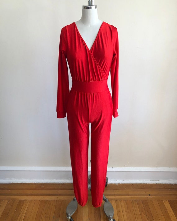 Bright Red Bodysuit - 1990s - Gem