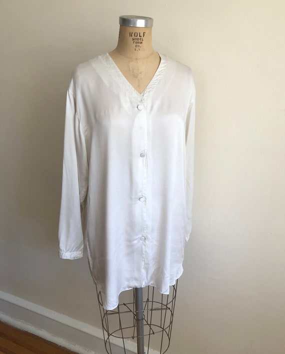 Ivory/Cream Silk Oversized Blouse/Sleepshirt - 199
