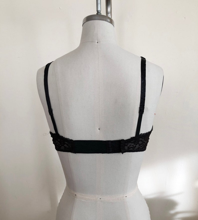 Sheer Black Lace Soft-Cup Bullet Bra 1950s image 5