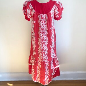 Red and White Floral Print MuuMuu 1970s image 4