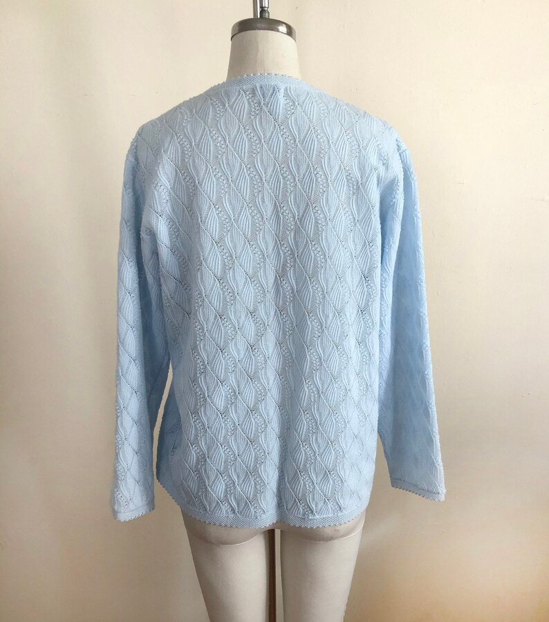 Pale Blue Open Front Cardigan 1960s image 3