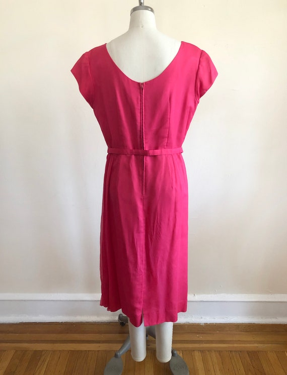 Bright Pink Cocktail Dress - 1950s - image 7