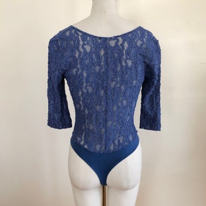 Blue Lace Bodysuit 1990s image 4