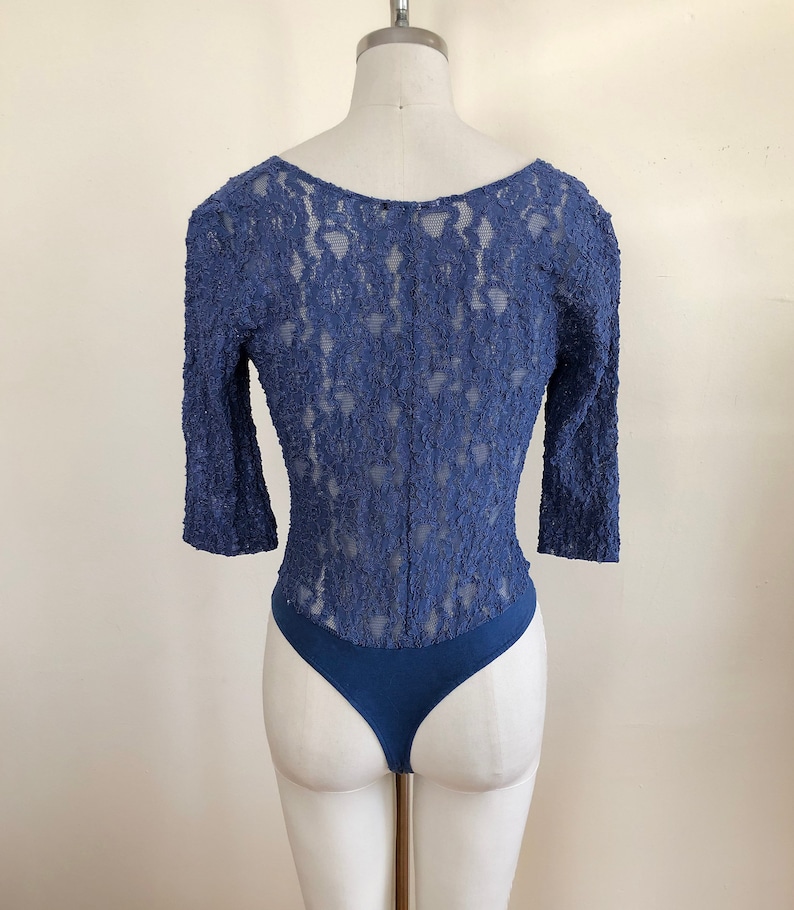 Blue Lace Bodysuit 1990s image 4