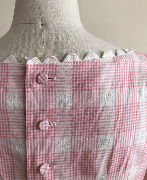 Pink and White Plaid Midi Dress by Lanz - 1950s - image 5