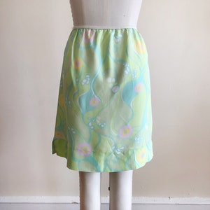 Pale Green Floral Print Half Slip 1960s image 4