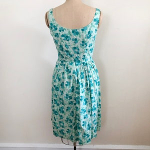 Aqua Floral Print Sundress 1950s image 5