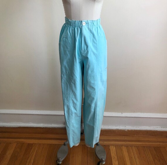 Aqua Cotton Cargo Pants - Late 1990s/Early 2000s - image 1