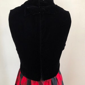 Black Velvet and Plaid Taffeta Gown 1970s image 3