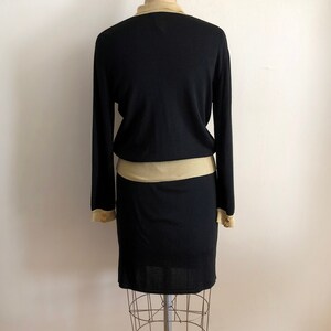Black and Gold Knit Matching Top and Skirt Set 1990s image 4