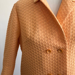 Orange Textured Woven Two-Piece Skirt Suit 1960s image 2
