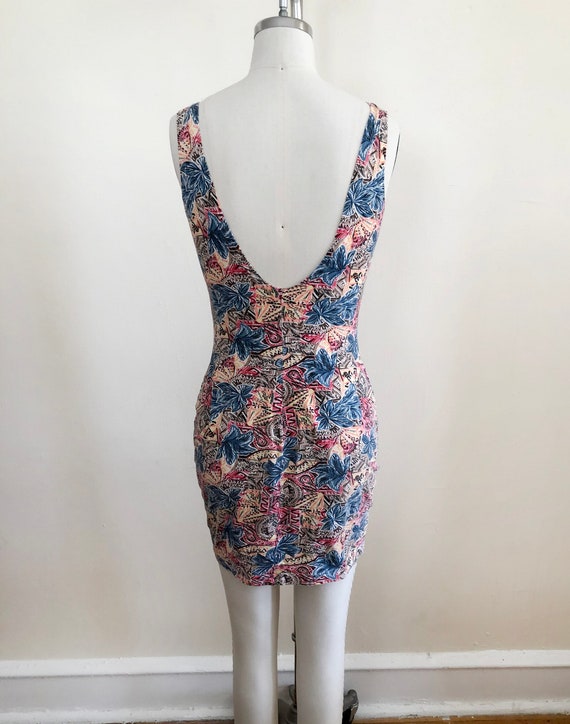 Floral/Conversational Print Body-Con Mini-Dress -… - image 4