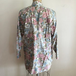 Oversized Floral Print Cotton Shirt 1980s image 5