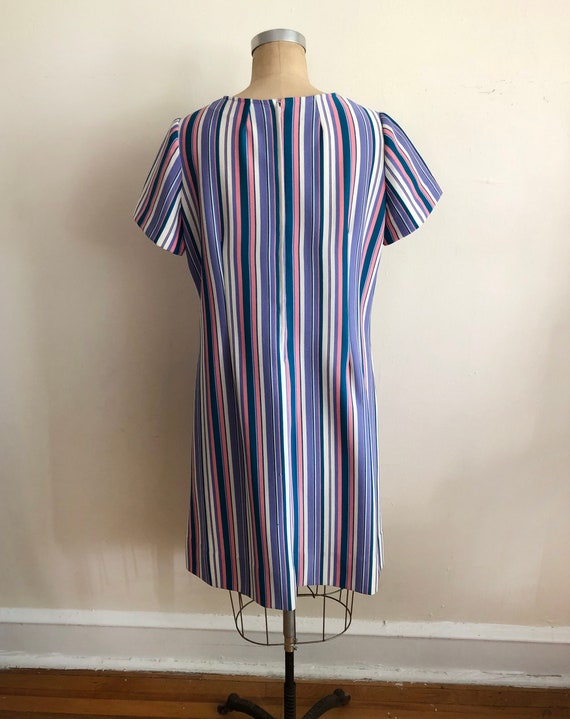 Multicolored Stripe Midi-Dress - 1970s - image 4