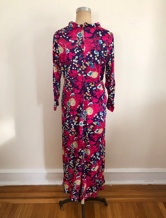 Pink and Purple Multicolored Floral Print Maxi Dr… - image 6
