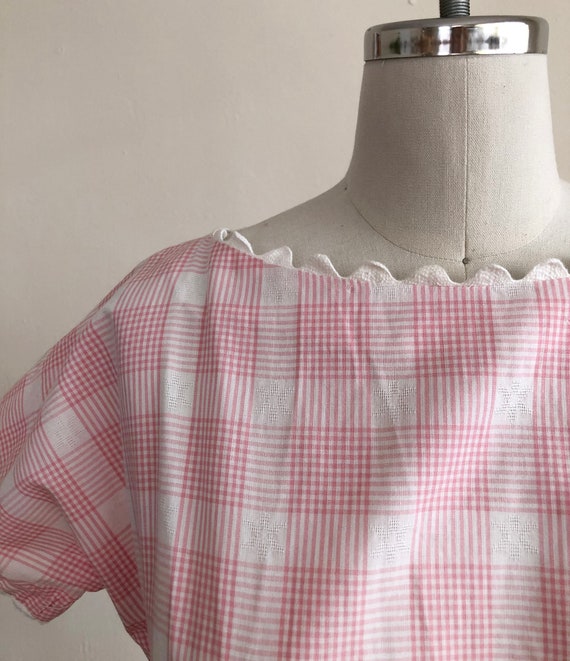 Pink and White Plaid Midi Dress by Lanz - 1950s - image 4