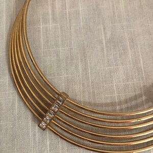 Gold-Toned Concentric Circle Metal Collar 1970s image 5