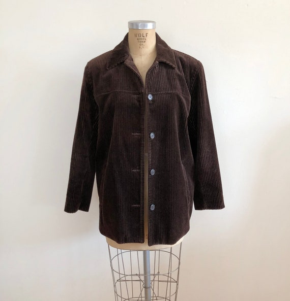 Dark Brown Corduroy Shirt Jacket - 1990s