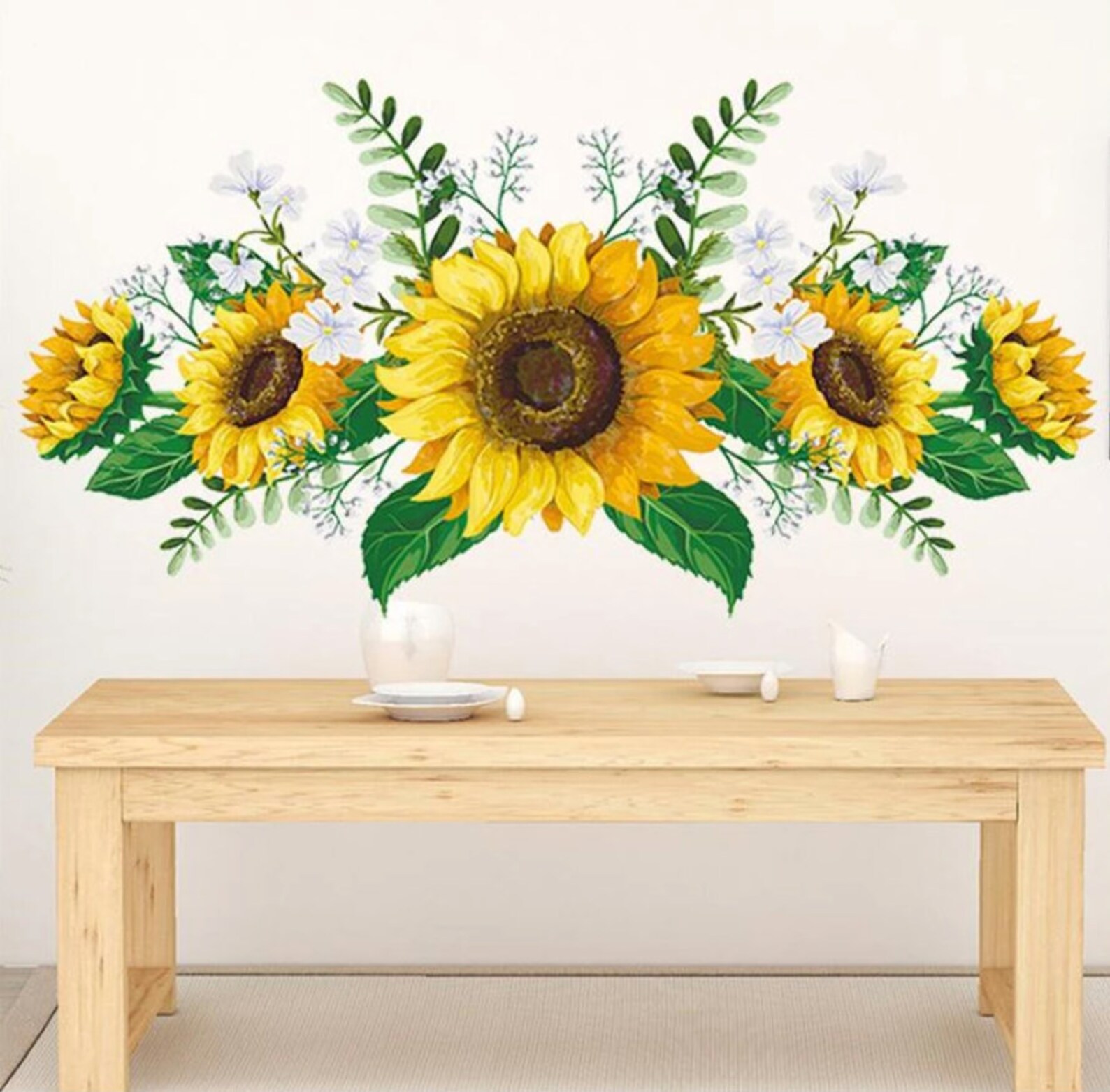 Sunflower Wall Decal Flower Wall Decoration Home Wall Decal Etsy UK