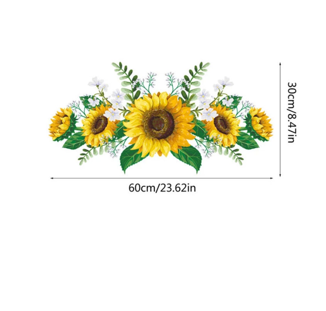 Sunflower Wall Decal Flower Wall Decoration Home Wall Decal Etsy