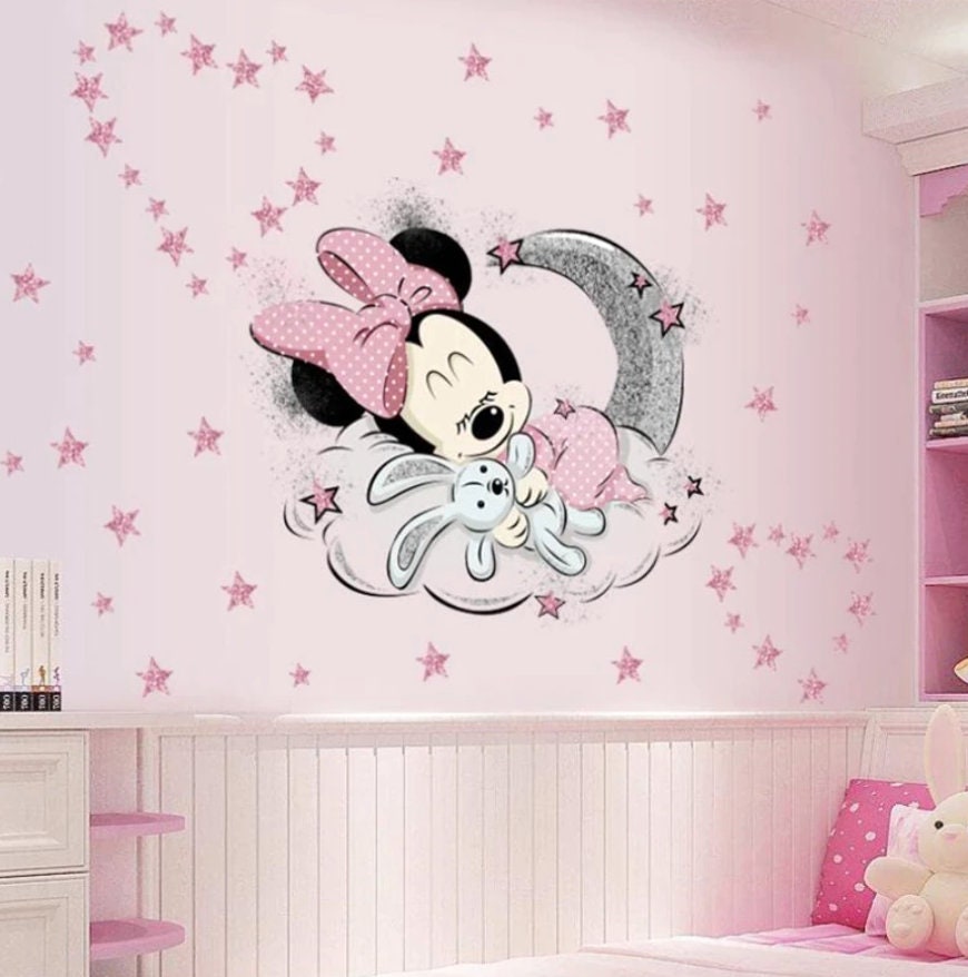 Bebé Minnie Mouse Wall Decal Minnie Mouse Wall Decal Nursery Etsy