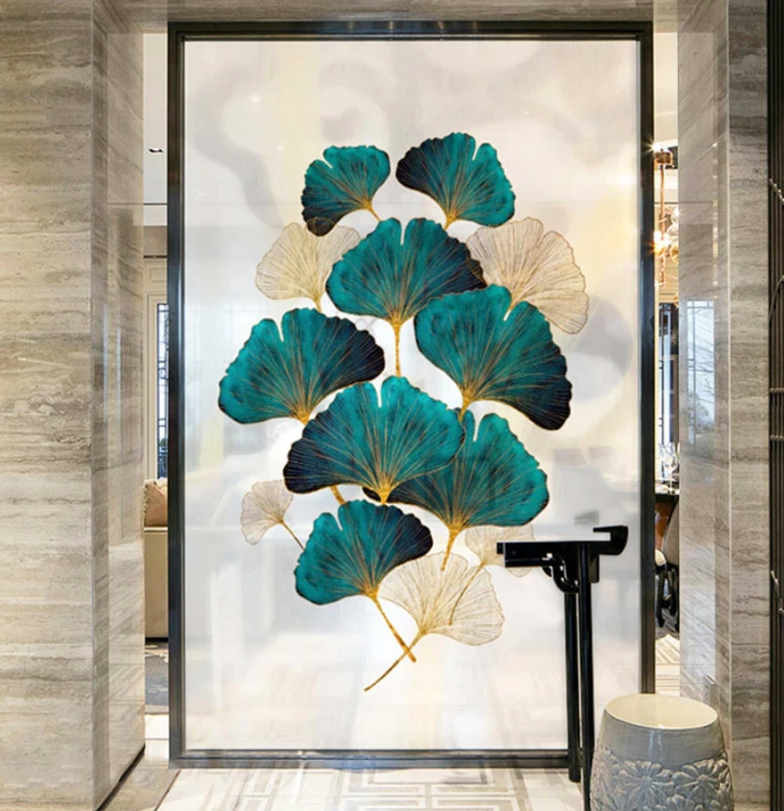 Ginkgo Leaves Wall Decal Ginkgo Leaves Wall Sticker Wall Art Etsy