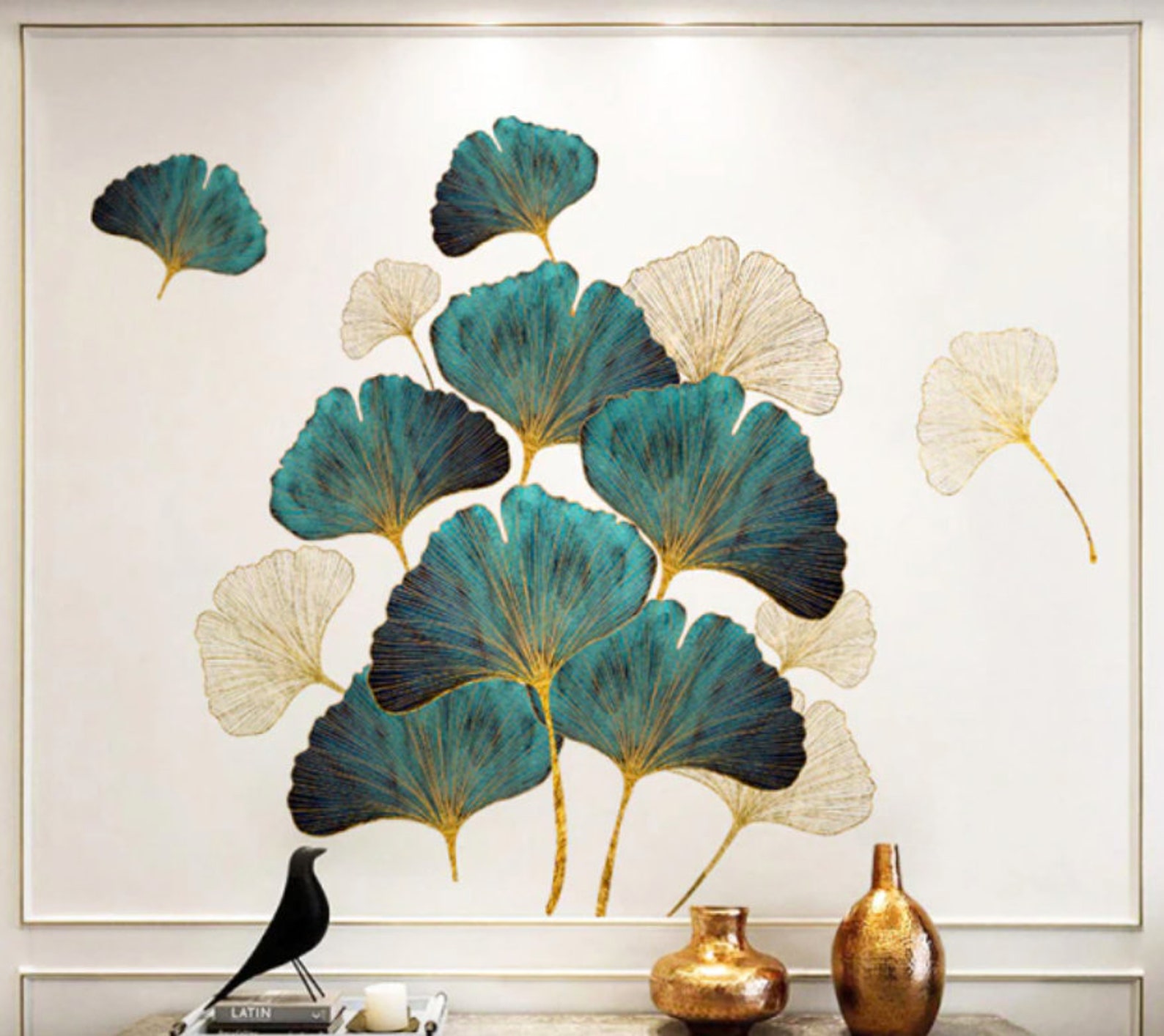 Ginkgo Leaves Wall Decal Ginkgo Leaves Wall Sticker Wall Art Etsy
