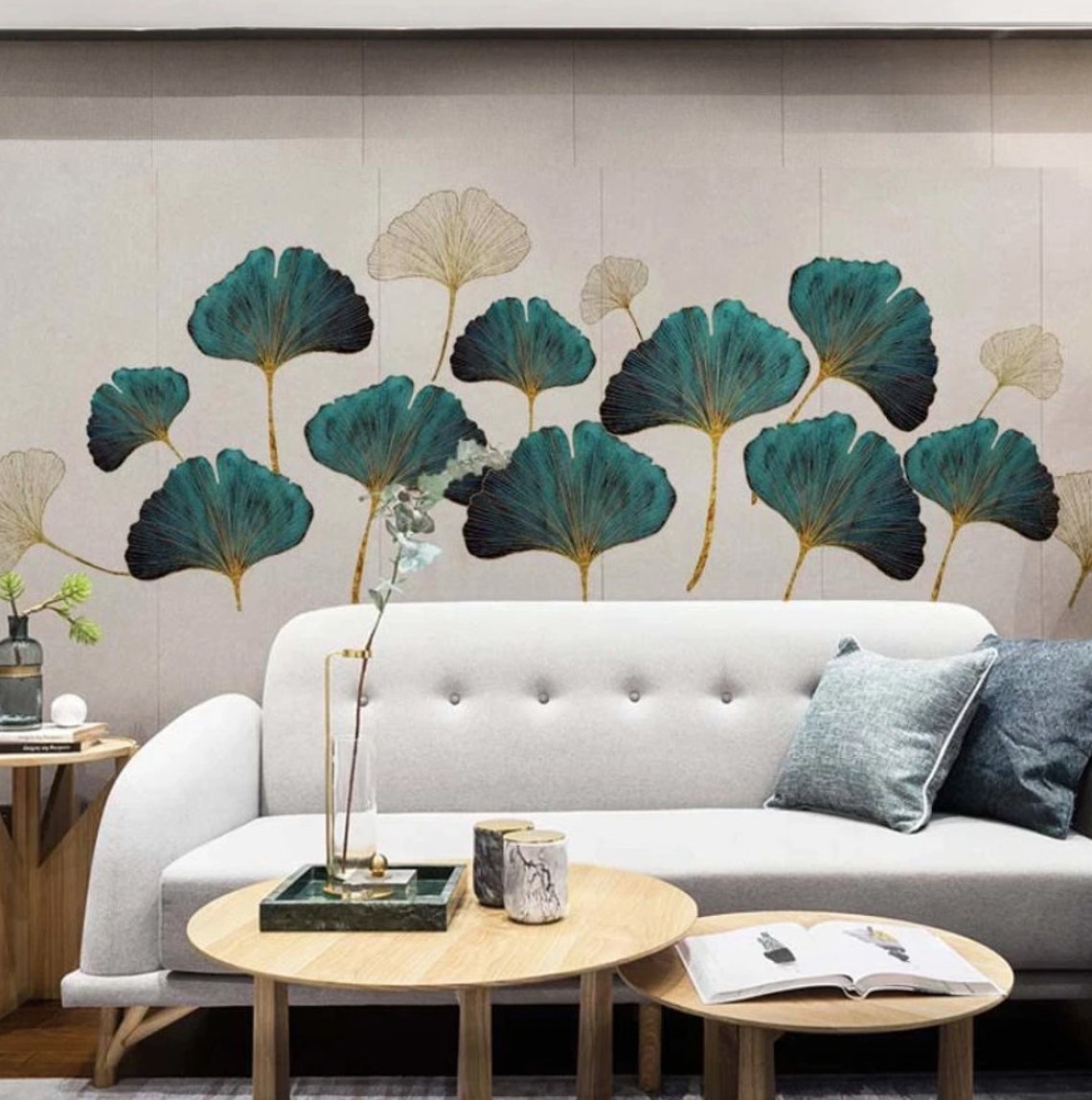 Ginkgo Leaves Wall Decal Ginkgo Leaves Wall Sticker Wall Art Etsy