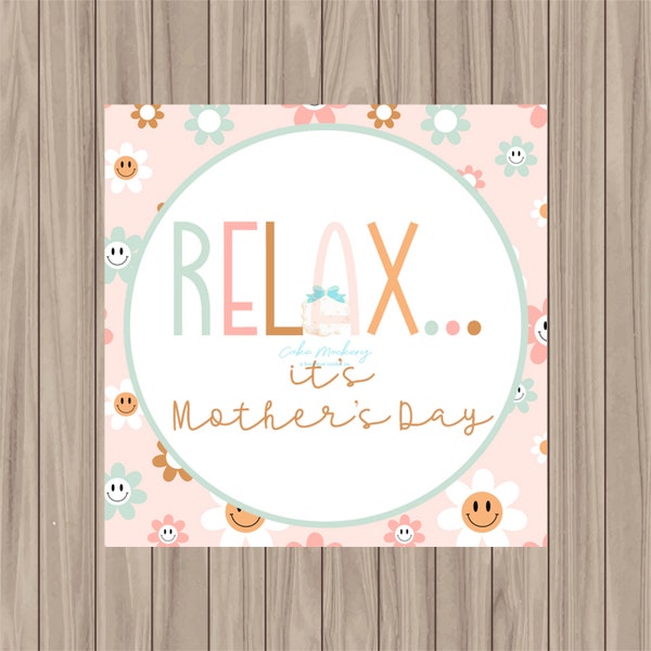 Printable Tag - Relax Spa Mother's Day - 2" Tag