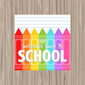 Printable Tag - Primary Back to School - 2&quot; Square