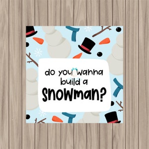 Printable Tag - Build a Snowman - 2" Square