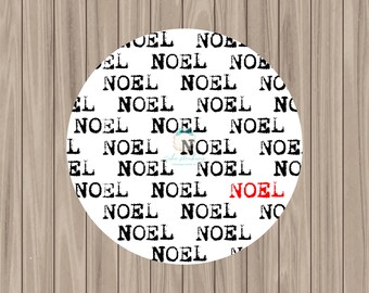 Printable Tag - NOEL Vintage Typewriter  - 2" Circle